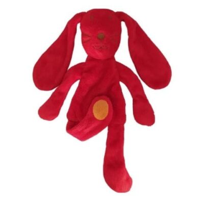 doudou lapin rouge rond orange dpam