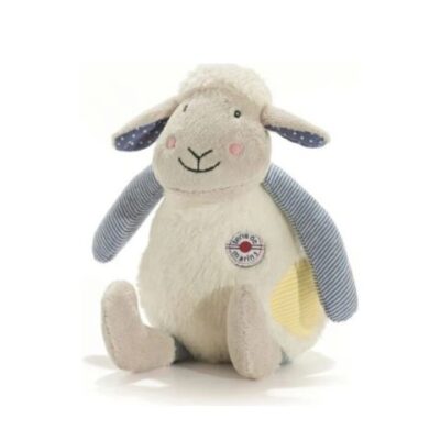 doudou mouton rayé bleu terre de marin