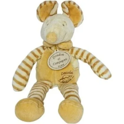 doudou souris a rayure marron doudou et compagnie
