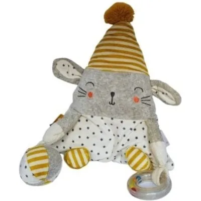 doudou souris hochet gris tao