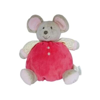 doudou souris rose boule obaibi