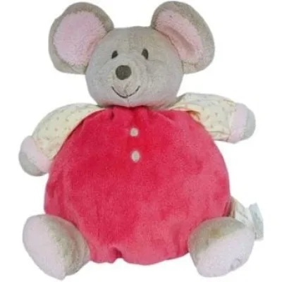 doudou souris rose boule obaibi