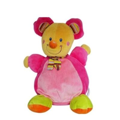 doudou souris rose vert écharpe mot d 'enfant