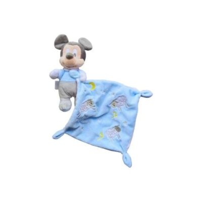 doudou souris bleu mickey mouchoir