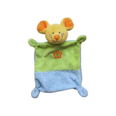 doudou souris bleu vert nicotoy
