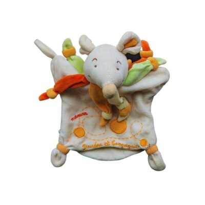 doudou souris marionette orange doudou et compagnie