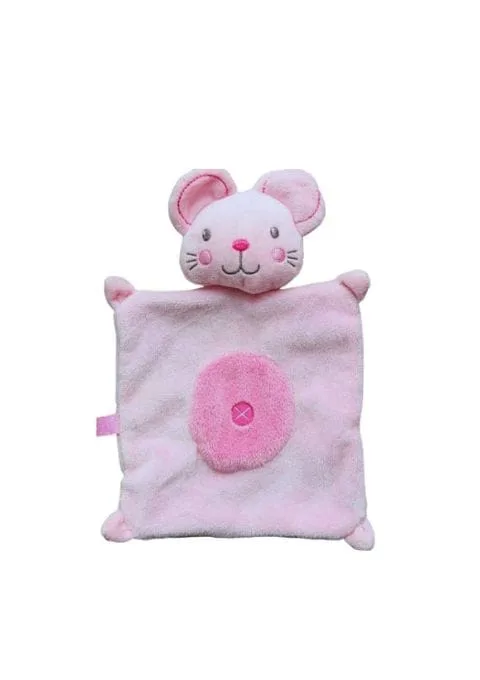 doudou souris plate nombril rose