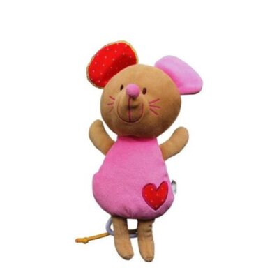 doudou souris rose coeur rouge musical