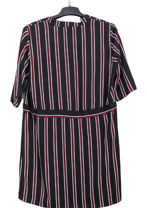 robe chemise a rayure rouge et noir