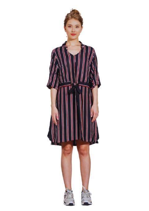 robe chemise rayée