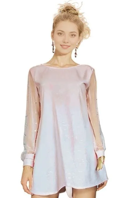 robe de ceremonie rose a sequin