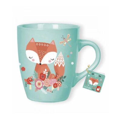 mug renard bleu
