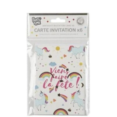 cartes invitations licornes