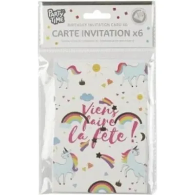 cartes invitations licornes