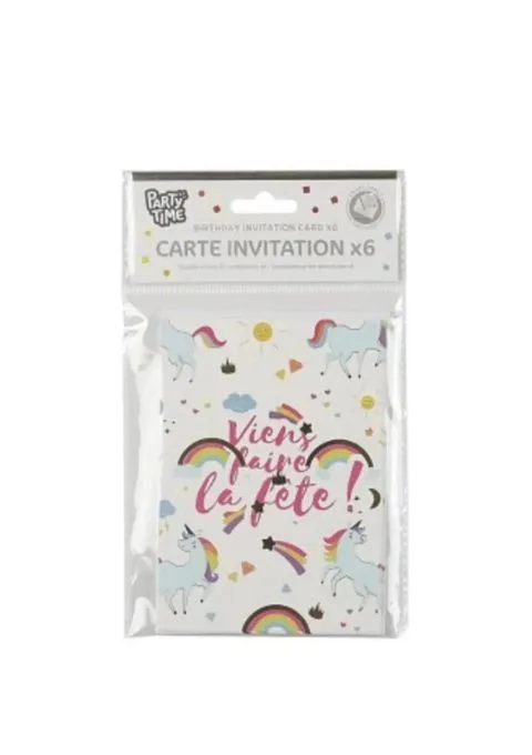 cartes invitations licornes