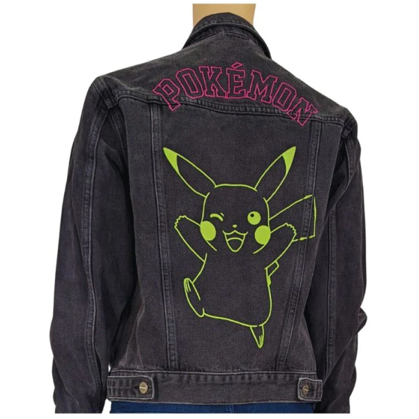 veste noir en jeans pokemon