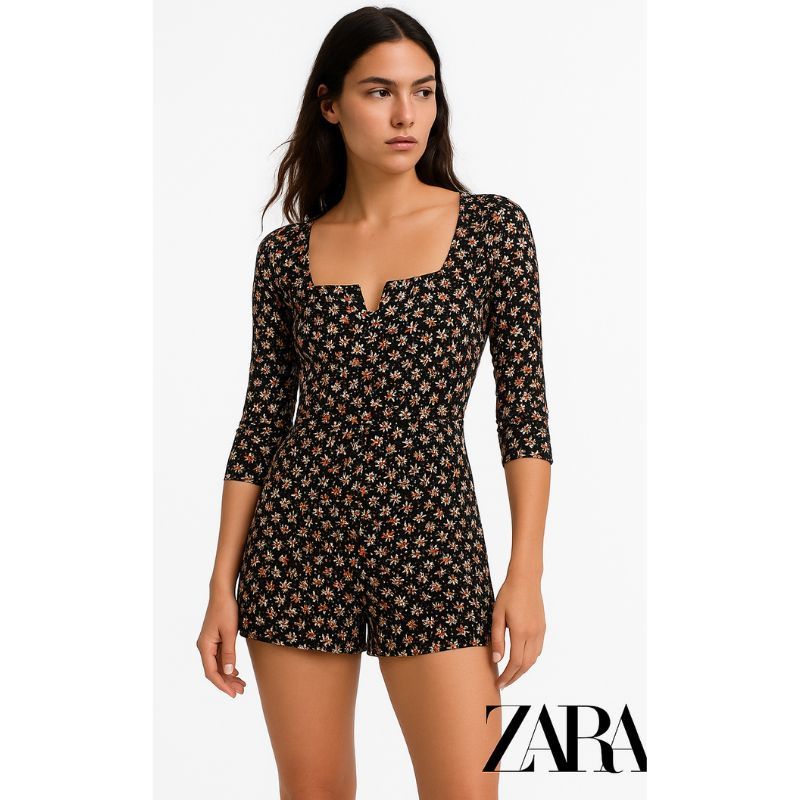 Combi-short fleuris
