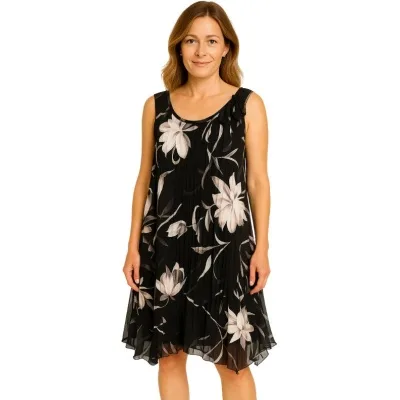 Robe plissée à fleurs