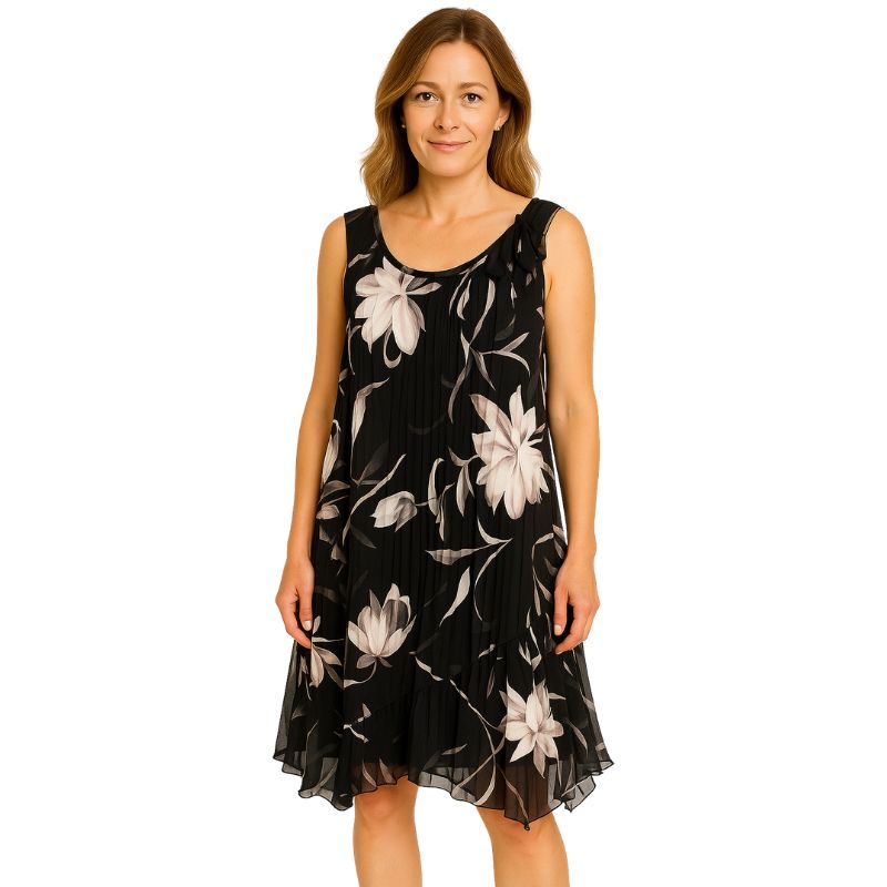 Robe plissée à fleurs